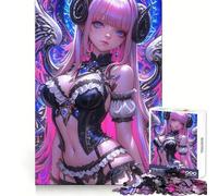 Rompecabezas de 1000 Piezas con diseño de Chica Anime, ángel y Demonio para Adolescentes Ideal para Relajarse y desconectar Regalar en Vacaciones (50x75cm)