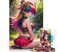 Rompecabezas de 1000 Piezas con diseño de Chica Anime arcoíris y Naturaleza para Adultos Regalo Ideal para quienes Buscan un desafío Mental Juguete fácil de Usar Corte preciso