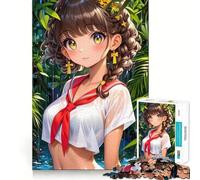 Rompecabezas de 1000 Piezas con diseño de Chica Anime bajo la Lluvia Ideal para Aumentar la concentración y divertirse Cortado con láser para un Ajuste Actividad