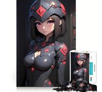 Rompecabezas de 1000 Piezas con diseño de Chica Anime con Armadura futurista Juego de Habilidad Mental Ajuste Estable,sin Piezas Sueltas Un pasatiempo Divertido para Fines de Semana Largos (50x75cm)