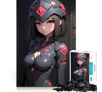 Rompecabezas de 1000 Piezas con diseño de Chica Anime con Armadura futurista para Adolescentes Ideal para Entrenar la Memoria,divertirse,Jugar y Relajarse en Grupo en Interiores (38x52cm)