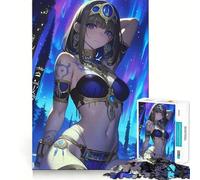 Rompecabezas de 1000 Piezas con diseño de Chica Anime en Azul y Dorado Juguete Creativo para desarrollar la Creatividad Cierre Seguro sin Piezas Sueltas Actividad para Compartir en Familia (38x52cm)
