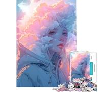 Rompecabezas de 1000 Piezas con diseño de Chica Anime en la Nube Juguetes adictivos para Cultivar la Paciencia Juegos relajantes y educativos Regalos de Amigo Invisible (tamaño 50x75cm)