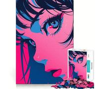 Rompecabezas de 1000 Piezas con diseño de Chica Anime en Primer Plano para Adultos Juego de Habilidad Mental Corte láser para un Ajuste Actividad gratificante para días lluviosos (38x26cm)