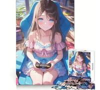 Rompecabezas de 1000 Piezas con diseño de Chica Anime Enamorada de un Juego para Adolescentes: Entrenamiento Inteligente, Escape Relajante, Corte Impecable, Sorpresa navideña (38x52cm)
