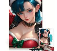 Rompecabezas de 1000 Piezas con diseño de Chica Anime Vestida de Papá Noel Juguete Creativo con Cierre Seguro,sin Piezas Sueltas Actividad para Compartir en Familia (38x52cm)