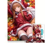 Rompecabezas de 1000 Piezas con diseño de Chica Anime Vestida de Papá Noel Juguete Creativo con Cierre Seguro,sin Piezas Sueltas Actividad para Compartir en Familia (50x75cm)