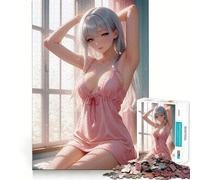 Rompecabezas de 1000 Piezas con diseño de Chica Anime Vestida de Rosa Juguete Creativo con Cierre Seguro y sin Piezas Sueltas Actividad Ideal para Compartir en Familia (38x26cm)
