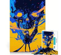 Rompecabezas de 1000 Piezas con diseño de Chica Anime y Calavera para Adultos Diversión para Entrenar la Mente Piezas sin Rebabas y de Corte Limpio Actividad para Compartir en Familia (38x52cm)