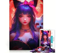 Rompecabezas de 1000 Piezas con diseño de Chica Gato de Anime para Adolescentes Ideal para ejercitar la Memoria, Relajarse y divertirse Diseño Atractivo ¡Una cálida Sorpresa! 50x75cm