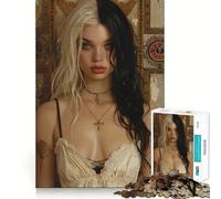 Rompecabezas de 1000 Piezas con diseño de Chica gótica Joven Vintage Juego para ejercitar la Mente Artesanía de Corte experta Un pasatiempo Fascinante para los Momentos de Ocio (38x26cm)