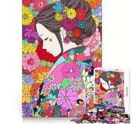 Rompecabezas de 1000 Piezas con diseño de Chica Japonesa con Kimono,Estilo Zen,para Adolescentes Entrenamiento Inteligente,Escape Tranquilo,Corte Impecable,Regalo Memorable (38x52cm)