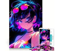 Rompecabezas de 1000 Piezas con diseño de Chica Linda de Anime,Ideal para el Verano Juguete Que desafía la Mente Troquelado de Alta precisión Un Reto Divertido para Pasar el Tiempo (38x52cm)