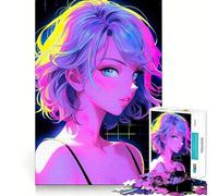 Rompecabezas de 1000 Piezas con diseño de Chica Linda de Anime para Adultos,Ideal para el Verano Juego de Memoria Divertido,componentes Resistentes y de Corte Limpio aliviar