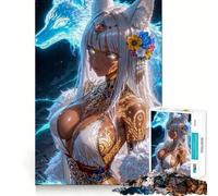Rompecabezas de 1000 Piezas con diseño de Chica Lobo Tatuada para Adolescentes, Juguete para ejercitar la Mente, Actividad para el hogar, Corte Premium, artículo de Santa Claus 50x75cm