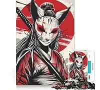 Rompecabezas de 1000 Piezas con diseño de Chica samurái Japonesa para Adultos Mejora la Memoria y Alivia la ansiedad Bordes precisos Sorpresa navideña (38x26cm)