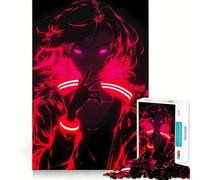 Rompecabezas de 1000 Piezas con diseño de Chicas Adolescentes de Anime neón Juguete para ejercitar la Mente Divertido y Relajante Arte para armar Artículo Coleccionable (38x26cm)