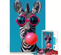 Rompecabezas de 1000 Piezas con diseño de Chicle de Cebra para Adolescentes Juego de Habilidades mentales Corte láser para un Ajuste Actividad Relajante para Grupos en Interiores (50x75cm)