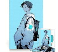 Rompecabezas de 1000 Piezas con diseño de Chico Anime Azul,Corte preciso,desafío Inteligente y Divertido,Juego de Ocio,Regalo de decoración navideña 38x52cm