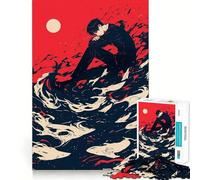 Rompecabezas de 1000 Piezas con diseño de Chico Anime en Rojo y Negro Juego cognitivo Divertido Troquelado de Alta precisión aliviar el estrés (50x75cm)