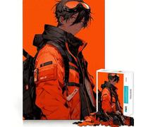 Rompecabezas de 1000 Piezas con diseño de Chico Anime Naranja para Adultos Juego Inteligente de Rompecabezas Divertido Montaje de imágenes Regalo de Temporada (38x26cm)