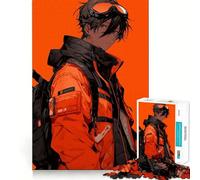 Rompecabezas de 1000 Piezas con diseño de Chico Anime Naranja para Adultos, Juguete para ejercitar la Mente, Divertido (50x75cm)