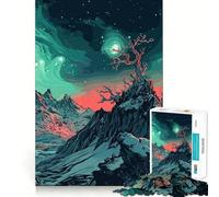 Rompecabezas de 1000 Piezas con diseño de Cielo Nocturno montañoso para Adultos Ideal para ejercitar la Memoria y Disfrutar de Momentos de Paz Regalo Premium para armar (38x26cm)
