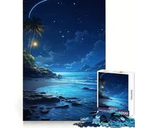 Rompecabezas de 1000 Piezas con diseño de Cielo Nocturno y océano Azul para Adultos Ideal para ejercitar la Mente, Relajarse y divertirse Bordes Uniformes (50x75cm)