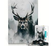 Rompecabezas de 1000 Piezas con diseño de Ciervo majestuoso para Adolescentes Juguete de lógica y Rompecabezas Diversión Garantizada Corte de precisión Regalo Elegante 50x75cm