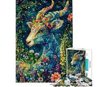 Rompecabezas de 1000 Piezas con diseño de Ciervos y Animales de la Naturaleza para Adultos Corte de precisión Lista de Deseos con Papá Noel Juego de ingenio para Toda la Familia 50x75cm