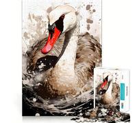 Rompecabezas de 1000 Piezas con diseño de Cisne Colorido para Adolescentes Mejora la Memoria, relájate y Disfruta del Momento Bordes precisos ¡Un Regalo increíble! 38x52cm