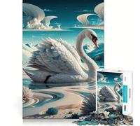 Rompecabezas de 1000 Piezas con diseño de Cisne en un Paisaje Surrealista para Adolescentes Mejora la Memoria, es Relajante, Divertido y Tiene Bordes precisos Un Regalo Original 50x75cm