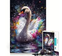 Rompecabezas de 1000 Piezas con diseño de Cisne para Adultos Juguete para ejercitar la Mente Diversión en Interiores Arte de Bordes precisos Artículo Coleccionable 38x52cm
