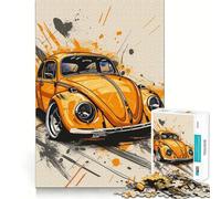 Rompecabezas de 1000 Piezas con diseño de Coche Amarillo Estilo Caricatura Juego de ingenio con Troquelado de Alta precisión Un pasatiempo Fascinante para los Momentos de Ocio (38x52cm)
