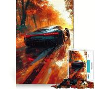 Rompecabezas de 1000 Piezas con diseño de Coche Deportivo Moderno Negro,Juego de Bordes, Juguete para Entrenar la Mente,diversión para Jugar despacio,Regalo de cumpleaños 38x26cm