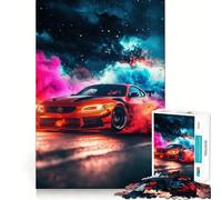 Rompecabezas de 1000 Piezas con diseño de Coche Deportivo Rojo con Humo para Adultos y Adolescentes Juguete Intelectual para el hogar Disfrute de un Corte de Calidad Regalo clásico (50x75cm)