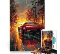 Rompecabezas de 1000 Piezas con diseño de Coche Deportivo Rojo para Adolescentes Juguete de lógica para divertirse en Interiores Regalo Memorable (50x75cm)