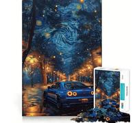 Rompecabezas de 1000 Piezas con diseño de Coche Deportivo y Cielo Estrellado para Adultos y Adolescentes Ideal para Mejorar la Memoria, Relajarse, Cortar con precisión y Regalar 38x52cm