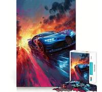 Rompecabezas de 1000 Piezas con diseño de Coche Vibrante para Adultos Diversión para ejercitar la Mente Piezas sin Rebabas y de Corte Limpio Actividad para Compartir en Familia (38x26cm)