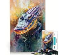 Rompecabezas de 1000 Piezas con diseño de cocodrilo Diversión con Memoria Superficie Lisa y sin Rebabas Un desafío entretenido para el Tiempo Libre (50x75cm)