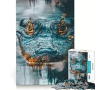 Rompecabezas de 1000 Piezas con diseño de cocodrilo en Primer Plano para Adolescentes Estimula la Mente Divertido Cierre Seguro Sin Piezas Sueltas Una Forma entretenida de Pasar el Tiempo Libre