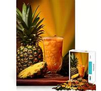 Rompecabezas de 1000 Piezas con diseño de cóctel Piña Colada para Adultos Mejora la Memoria y Alivia la ansiedad Decoración de Pared con Bordes Afilados (50x75cm)
