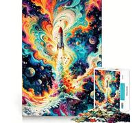 Rompecabezas de 1000 Piezas con diseño de Cohete Espacial para Adultos Fortalece la Memoria, Alivia el estrés y Mejora la Calidad Regalo Sorpresa de cumpleaños (38x26cm)