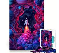 Rompecabezas de 1000 Piezas con diseño de Cohete Espacial para Adultos Mejora la Memoria Diversión en Familia Diseño para armar Elige tu Deseo de Papá Noel 38x26cm