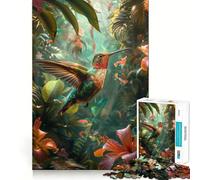 Rompecabezas de 1000 Piezas con diseño de colibrí Tropical, Ajuste, Juguete artístico Que desafía la Mente, Juego Divertido para el Tiempo Libre, Regalo de cumpleaños (38x52cm)