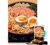 Rompecabezas de 1000 Piezas con diseño de Comida Japonesa Ramen para Adolescentes Ideal para Mejorar la Memoria, Relajarse y divertirse Diseño de Corte Firme Regalo Festivo (38x52cm)