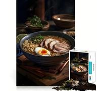 Rompecabezas de 1000 Piezas con diseño de Comida Japonesa Ramen para Adolescentes Ideal para Mejorar la Memoria, Relajarse y divertirse Corte Firme Regalo Festivo (50x75cm)