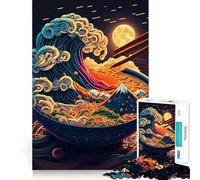 Rompecabezas de 1000 Piezas con diseño de Comida Japonesa Ramen para Adultos Juguete para ejercitar la Mente Imagen Suave y Relajante para armar Un Regalo Encantador (38x26cm)