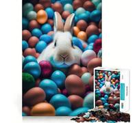 Rompecabezas de 1000 Piezas con diseño de Conejito Blanco de Pascua para Adolescentes Juguete para ejercitar la Mente Actividad para el hogar artículo de Primera Calidad con diseño de Papá Noel
