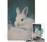 Rompecabezas de 1000 Piezas con diseño de Conejo Blanco Juego para ejercitar la Mente Artesanía de Corte experta Un pasatiempo Fascinante para los Momentos de Ocio (50x75cm)